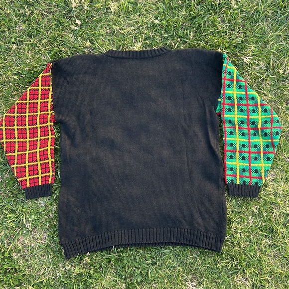 Carole Little Sport Vintage 80’s Rare Hand Knit Rose & Mix Print Sweater - Picture 10 of 10